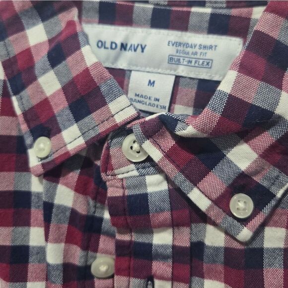 Old Navy Mens Plaid Button Up Every Day Shirt Medium - Picture 3 of 3